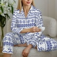 thumbnail image 6 of Sigee Abstract Gondola Snowflake for Women’s Pajama Sets Long-Sleeved Pjs Sets for Women 2 piece Sleepwear-, 6 of 7