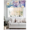 thumbnail image 5 of Purple Summer Dragonfly Curtain Valances for Windows, Spring Floral Watercolor Kitchen Valance Window Treatment, Light Filtering Block Curtains for Bathroom/Bedroom/Living Room 60'' x 18'', 5 of 9