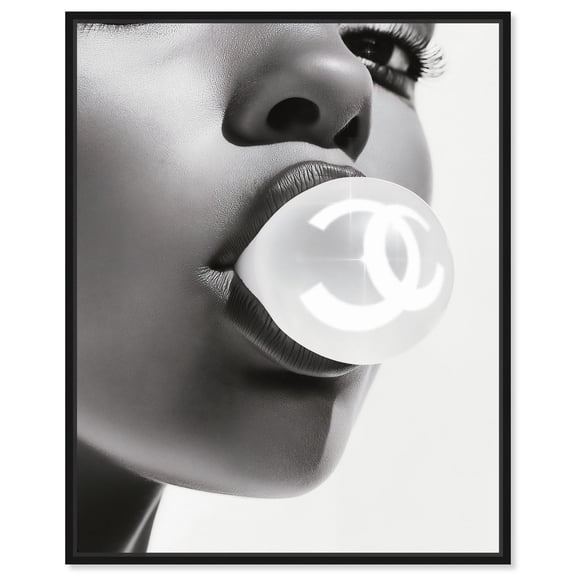Bubble Gum Pop Monochrome Canvas Fashion Prints by Art Remedy, Black Frame, 16 x 20