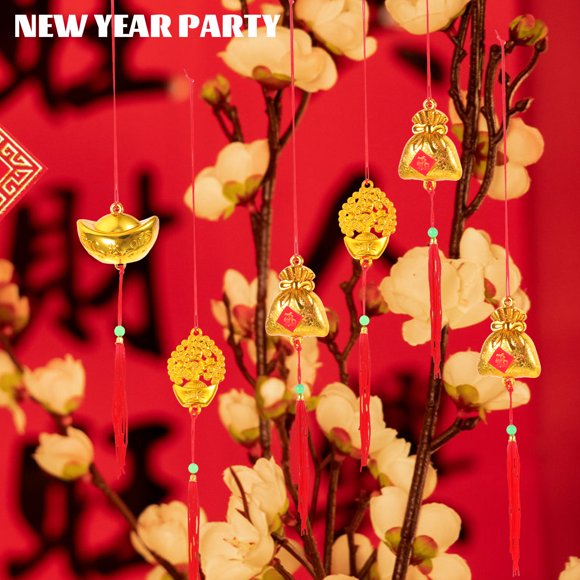 OHOIOLLA 18Ud De Pared Con Borlas Doradas Para Año Nuevo Y Ambientación China