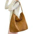 thumbnail image 4 of AUDeals Women Large Suede Tote Bag, Big Capacity Slouchy Shoulder Bag, Suede Purse Satchel Work Handbag, Winter Crescent Bag for Travel Daily Use, 4 of 8