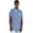 Cadet Blue Heather, variant on Mens Slim Fit Short Sleeve Polo Shirt with Applique, Classic Navy/White, Small