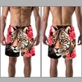 thumbnail image 3 of luoweisi Men's Beach Shorts Quick Dry Swim Trunks with Mesh Lining Rose and Leopard 2XL, 3 of 5