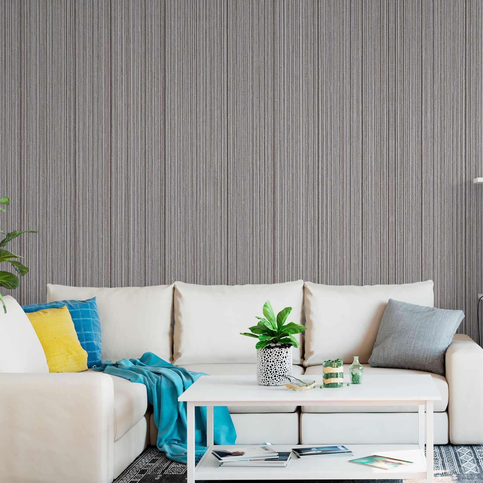 Fabric Texture PVC Fabric textile base Peel and Stick Wallpaper Self Adhesive Linen Look Wall cover Waterproof Washable Removable Vinyl Roll for Living Room Bedroom Accent Wall DIY Wallpaper self-adh