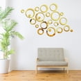 thumbnail image 3 of Amdohai DIY Mirror Combination 3D Mirror Wall Stickers Home Decoration (Golden Round Circle), 3 of 8