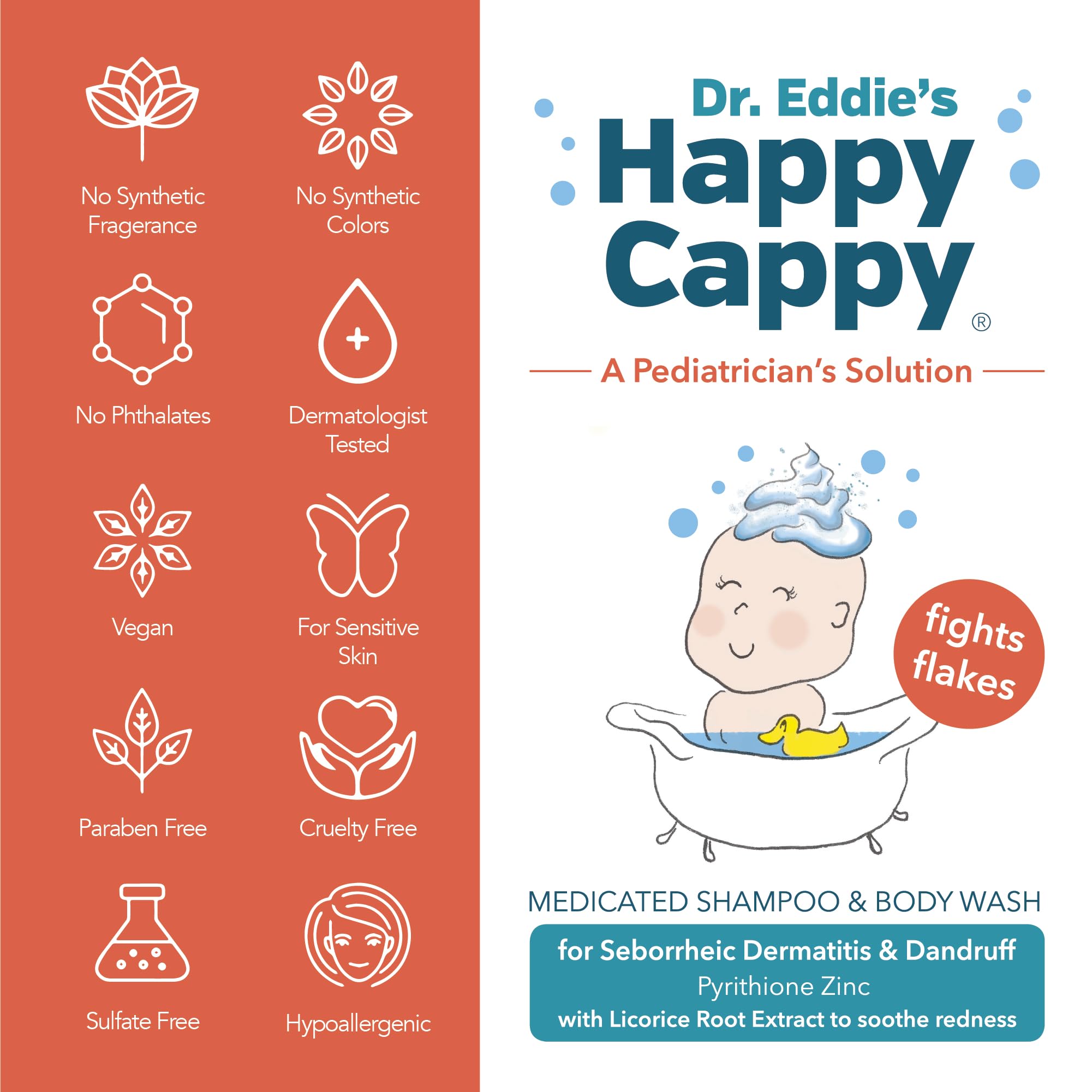Dr. Eddie's Happy Cappy, Medicated Shampoo & Body Wash for Seborrheic Dermatitis & Dandruff, 8 fl oz - image 4 of 7