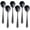 Black, variant on 7-Inch Soup Spoons, 6 Pieces Bouillon Spoon,18/10 Stainless Steel Finished Table Dinner Spoons Set of 6 (Rainbow)
