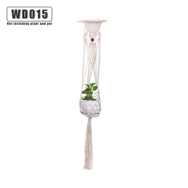 Advancent Cestas colgantes 100 hechas a mano, soporte para plantas, macramé, colgador de plantas, maceta para colgar en la pared interior, soporte para Jardín y Patio No.15 Advancent HA001777-15