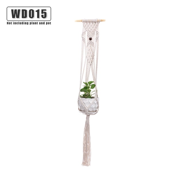Toystoory Cestas colgantes 100 hechas a mano, soporte para plantas, macramé, colgador de plantas, maceta para colgar en la pared interior, soporte para Jardín y Patio No.15 Toystoory HA001777-15