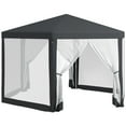 thumbnail image 1 of Outsunny Φ13' Hexagon Party Tent Patio Gazebo Outdoor Activity Event Canopy Quick Sun Shelter Pavilion with Netting Mesh Sidewall Dark Grey, 1 of 10