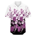thumbnail image 5 of ALLLIST Tops for Women Short Sleeve Collared Button Down Shirts Casual Purple Leopard Print Shirts for Women, 5 of 6