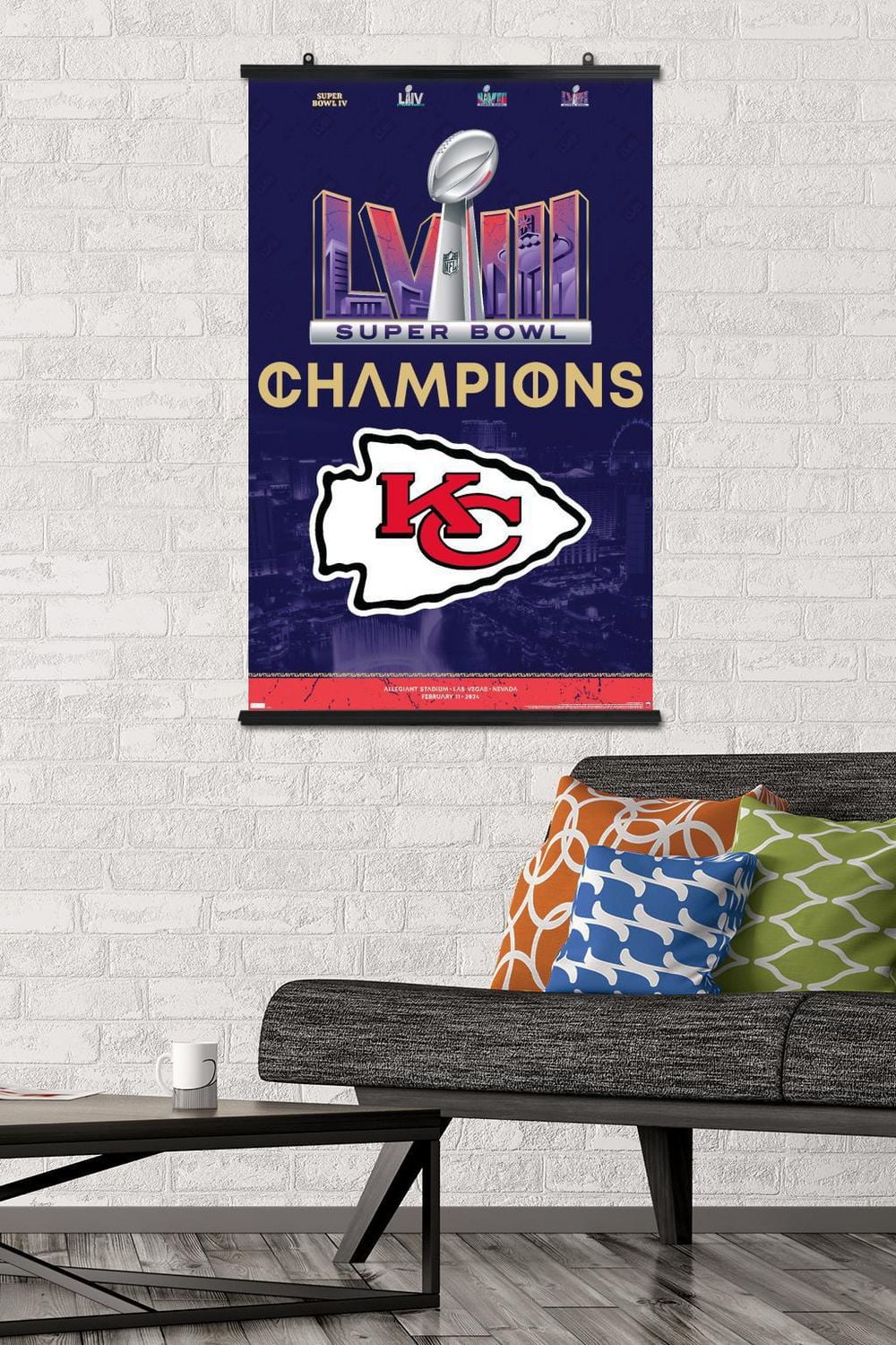 NFL Kansas City Chiefs - Super Bowl LVIII Team Logo Wall Poster with Pushpins