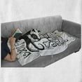 thumbnail image 5 of Vintage Nautical Tattoo Soft Flannel Fleece Throw Blanket, Ropes Anchor Sailor Smoking Pirate Skull, Cozy Plush for Indoor and Outdoor Use, 60" x 80", Charcoal Grey White, by Ambesonne, 5 of 5