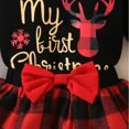 thumbnail image 6 of shqvo Toddler Baby Girl My First Christmas Outfits Long Sleeve Romper Pants Christmas Clothes Bottom and Headband 3Pcs Outfits, 6 of 6