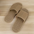 thumbnail image 6 of 2Pairs of Bamboo Straw Slippers Open-Toe Flop House on Bath Spa Summer Sandal Lightweight Slides Shoes Size 39/40 + 44/45 (Coffee), 6 of 8