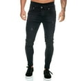 thumbnail image 2 of Wyzesi Plus Jeans Bootcut Stretch Men Men's Casual Jeans Solid Color Ripped Pleated Frayed Gradient Washed Trousers Christmas Male Costumes, 2 of 5