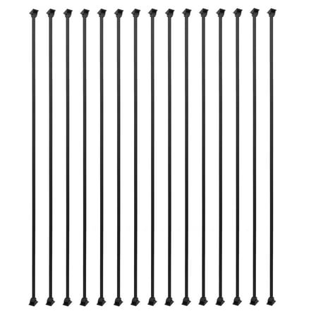 Sidasu 15 Pack Iron Balusters Square Hollow Stair Spindles 1/2" Metal Balusters with Iron Baluster Swivel Shoes for Staircase