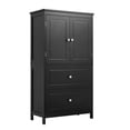 thumbnail image 6 of Tcbosik Modern Storage Cabinet, Freestanding Bathroom Cabinet with Adjustable Shelf, Floor Cabinet with 2 Doors and 2 Drawers for Living Room, Kitchen, Entryway, Black, 6 of 9