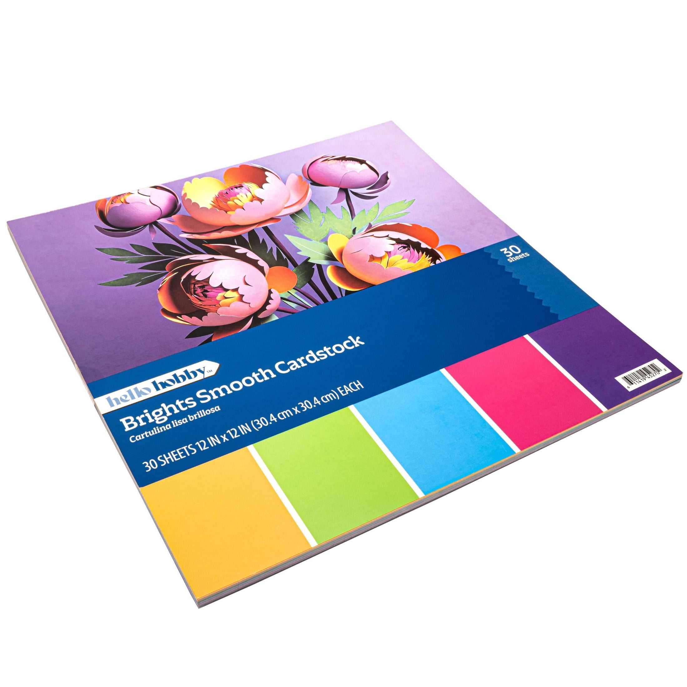 Craft Essentials Brights Cardstock pack - 12 x 12 inch, Smooth Finish, 30 count