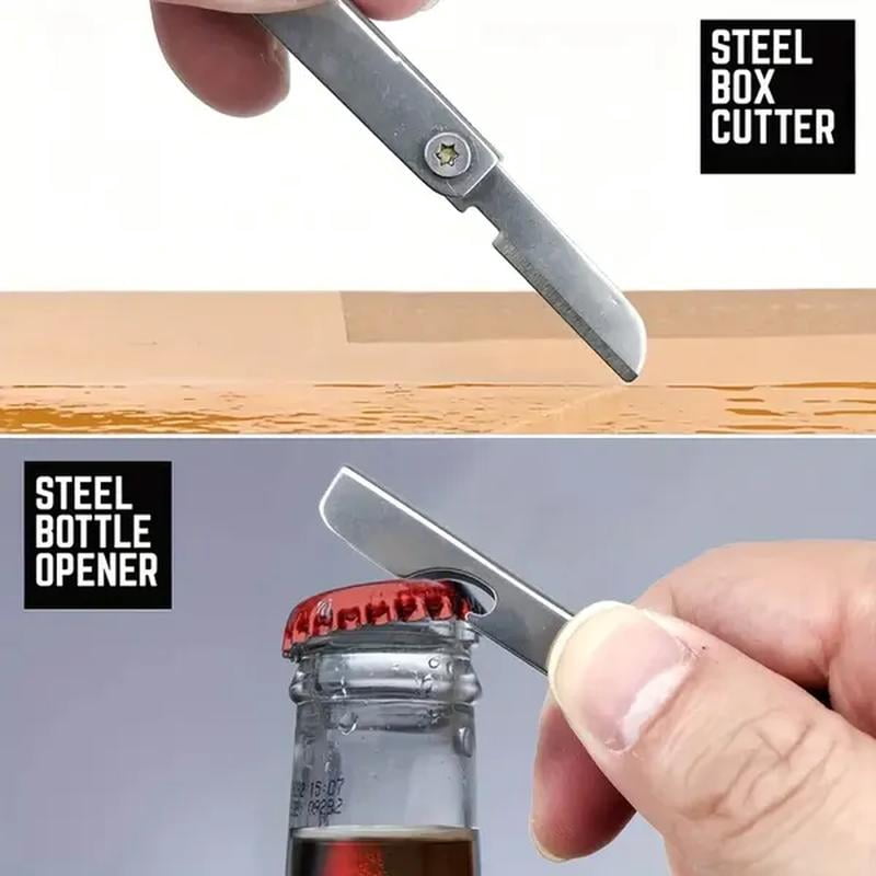 Stainless Steel Multi-Tool with Phone Stand, Folding Knife, Bottle Opener, Screwdriver, Hiking Clip - Compact & Portable for Outdoor Adventures, Camping, Hiking & Everyday Use