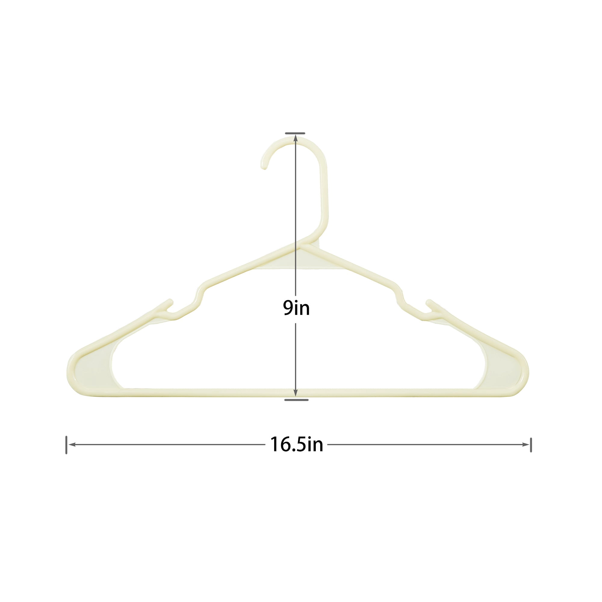 VECELO 25 Pack Plastic Hanger, Space Saving, Sturdy Heavy Duty Clothing Notched Hangers, Beige