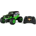 thumbnail image 3 of Monster Jam, Official Grave Digger Remote Control Monster Truck, 1:24 Scale, 2.4 GHz, for Ages 4 and Up, 3 of 7