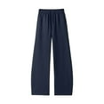 thumbnail image 4 of JSKUMAR Mens Fleece Lined Baggy Sweatpants Comfy Lounge Slacks Wide Leg Heavyweight Loose Fit Track Pants Fall Winter (L, Navy), 4 of 8