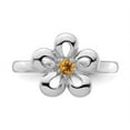 thumbnail image 3 of Bague de fleurs Citrine dames 1/10 carat (CTW) en argent sterling, 3 of 5