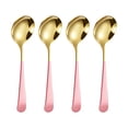 thumbnail image 2 of Nomeni Tableware Round Spoon 304 Stainless Spoon Fork Household Cute Small Soup Spoon Thick Round Bottom Eating Spoon, 2 of 9