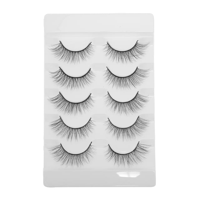 Unique Bargains 5 Pairs 3D False Eyelashes for Everyday Use Black