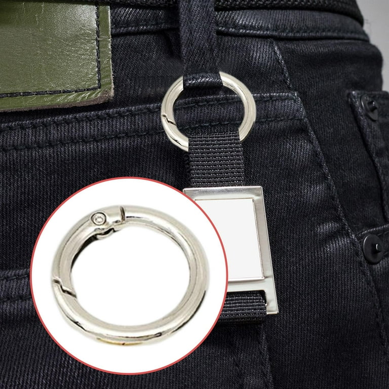 10x Metal Round Carabiner Snap Clips Clamp Hook Organizing Accessory  Locking Buckles for Key Chain Handbag Bags DIY Crafts Shoulder Strap ,  Black, 1.8cm 