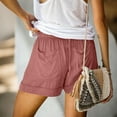 thumbnail image 6 of Womens Drawstring Shorts Summer Elastic Waist Casual Lightweight with Pockets Pink L, 6 of 6