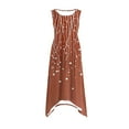 thumbnail image 5 of ZQUUVOU Women's Dress Sleeveless Boho Round Neck Tank Dress Brown,2XL, 5 of 7