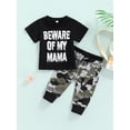 thumbnail image 2 of Bagilaanoe Newborn Baby Boy Clothes 6 12 18 24 Months Short Sleeve Letter Print O-Neck T-Shirt Tree Long Pants 2Pcs Outfit Sets, 2 of 9