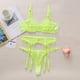 thumbnail image 2 of Gibobby Conjunto Lencería Tanga Y Bralette Sexy Ring Lace Garter Ropa interior de Lencería de Ropa de dormir Pijamas Íntimos(Verde, CH), 2 of 5