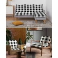 thumbnail image 6 of Black White Plaid Sofa Couch Cushion Covers Washable, Removable Stretchable Sectional Couch Covers, Spring Farmhouse Buffalo Checkered Slipcovers for L & T Shape Sofa Furniture Protector S Size 3 pcs, 6 of 7