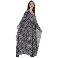 thumbnail image 3 of Moomaya Long Beach Sheer Kaftan Dress For Women Printed Beachwear V-Neck Swimsuit Resort wear Kimono Cover Up, 3 of 7