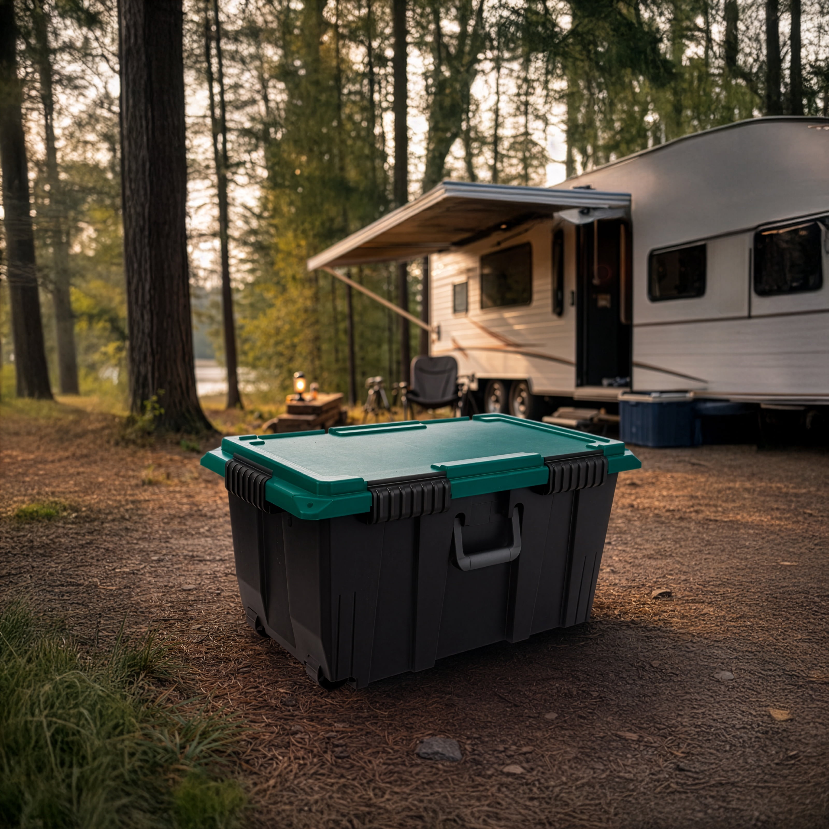 Remington® 20 Gal. Airtight Footlocker, Weathertight Storage Bins with Lids,Heavy Duty Containers 2 PK