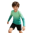 thumbnail image 5 of Bigetiay Boys Long Sleeve Rash Guard Swimwear UPF 50+ Gradient Sun Shirt Kids Toddler, Size 9-10 Years, 5 of 5