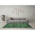 thumbnail image 3 of Ahgly Company Machine Washable Indoor Rectangle Medallion Turquoise Blue French Area Rugs, 4' x 6', 3 of 4