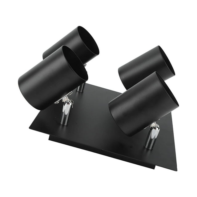 Luminaires de Rail, Tête Réglable Support de Lampe de Rail 4 Lumières Noir Mat pour la Maison