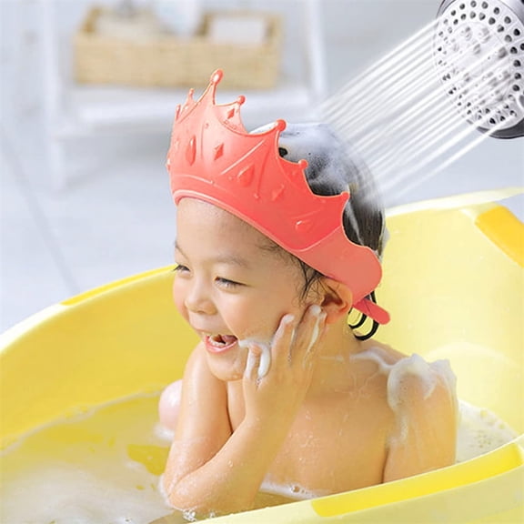Casewin 1 Pcs Soft Silicone Baby Shower Cap Adjustable Baby Shampoo Bath Visor Shield Baby Shampoo Shower Bathing Protection Bath Cap Baby Waterproof Baby Bathing Cap Bath Hat for Kids Boys Girls