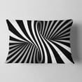 thumbnail image 2 of Designart Black and White Spiral - Abstract Throw Pillow - 12x20, 2 of 5