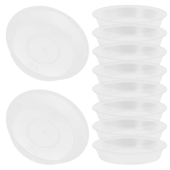 Milisten 10Pcs Transparent Plastic Plant Tray Robust Planter Saucers for Indoor and Outdoor Use