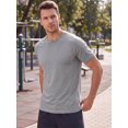 thumbnail image 4 of INSPIRE CHIC Men's Athletic T-Shirt Short Sleeve Crew Neck Running T-Shirts S Gray, 4 of 5