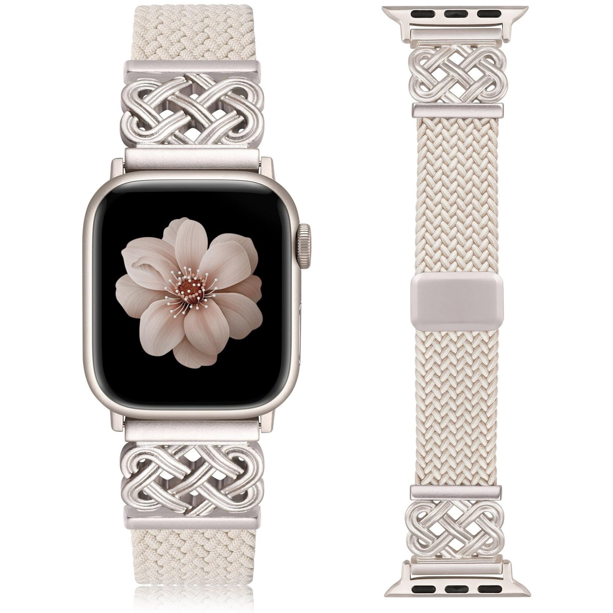 TOYOUTHS Braided Magnetic Band Compatible with Apple Watch Band for Women Men, Celtic Knot Elastic Nylon Strap for iWatch Series 11/10/9/8/7/6/5/4/3/2/1/SE/Ultra 49mm–38mm