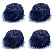 XmhyTop 4pcs Christmas Faux Fur Ribbon Trim Fabric Roll for Christmas Tree Decor or Wreath Bows Craft 59*1.96inch，Plush ribbon(Dark Blue)