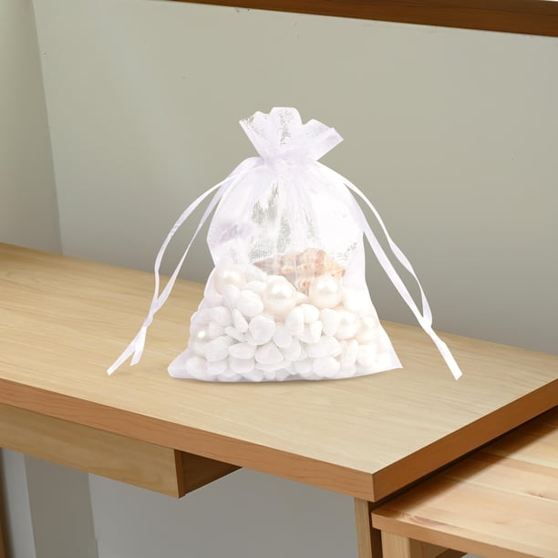 VERDANVERSE 25Ud Bolsas De Organza Reutilizables Con Cordón Para Dulces Y Detalles De Bodas