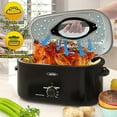 thumbnail image 4 of Sunvivi 22 Quart Electric Turkey Roaster Oven with Visible Glass Lid,Removable Pan & Rack, Stainless Steel, Black, 4 of 12