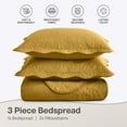 thumbnail image 4 of IR Imperial Rooms 3Pc-Embossed Luxury Bedspread 80GSM Microfiber Floral Vintage Quilt Set Lightweight King Ochre, 4 of 13